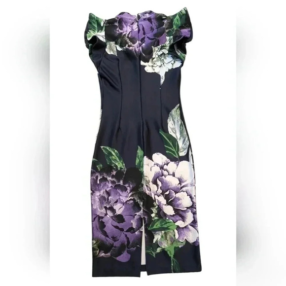 NY&Co Navy/Purple floral print A line casual/party Dress size XS - Picture 2 of 7